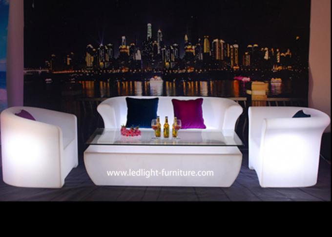 Софа зарева мебели света СИД ночного клуба пластиковая с изменением цветов РГБ