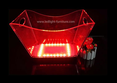 Китай Подгонянное акриловое прозрачное ведро льда СИД с красочным светом и 2 ручками поставщик