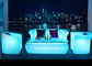 Софа зарева мебели света СИД ночного клуба пластиковая с изменением цветов РГБ поставщик