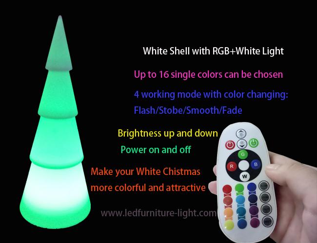 Портативная рождественская елка лампы пола СИД силы батареи белая с освещать 16 цветов