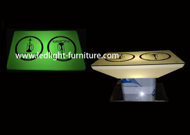 Китай Подгонянная таблица кальяна освещения мебели зарева высоты с верхней частью стекла логотипа поставщик